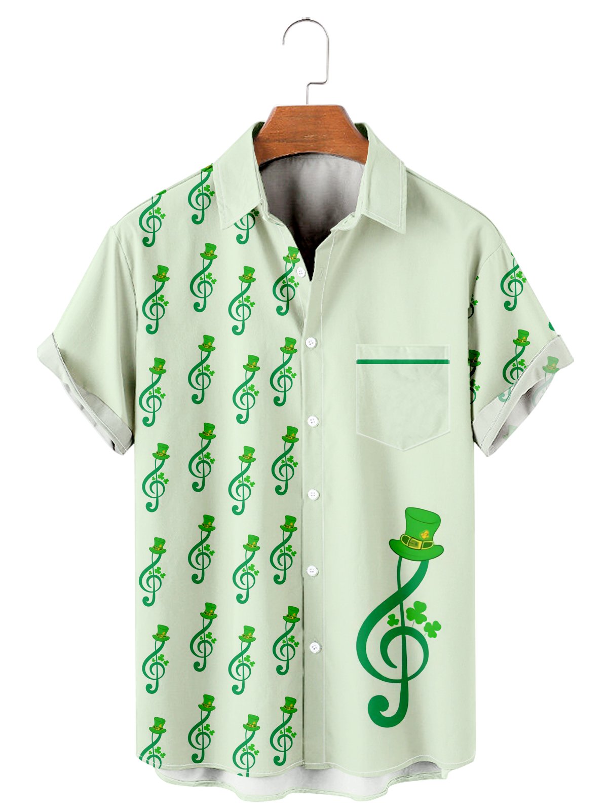 St. Patrick's Day casual loose men's plus size short-sleeved Shirt