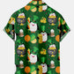 St. Patrick's Day Penguin Casual Loose Men's Large Short Sleeve Shirt