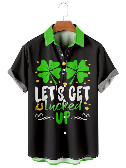 St. Patrick's Day casual loose men's plus size short-sleeved Shirt