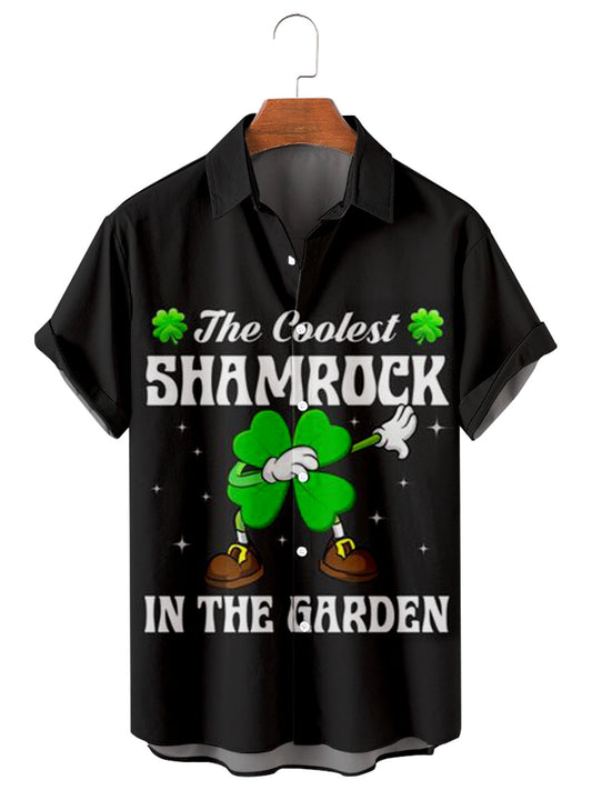 St. Patrick's Day Loose Casual Men's Large Short Sleeve Shirt