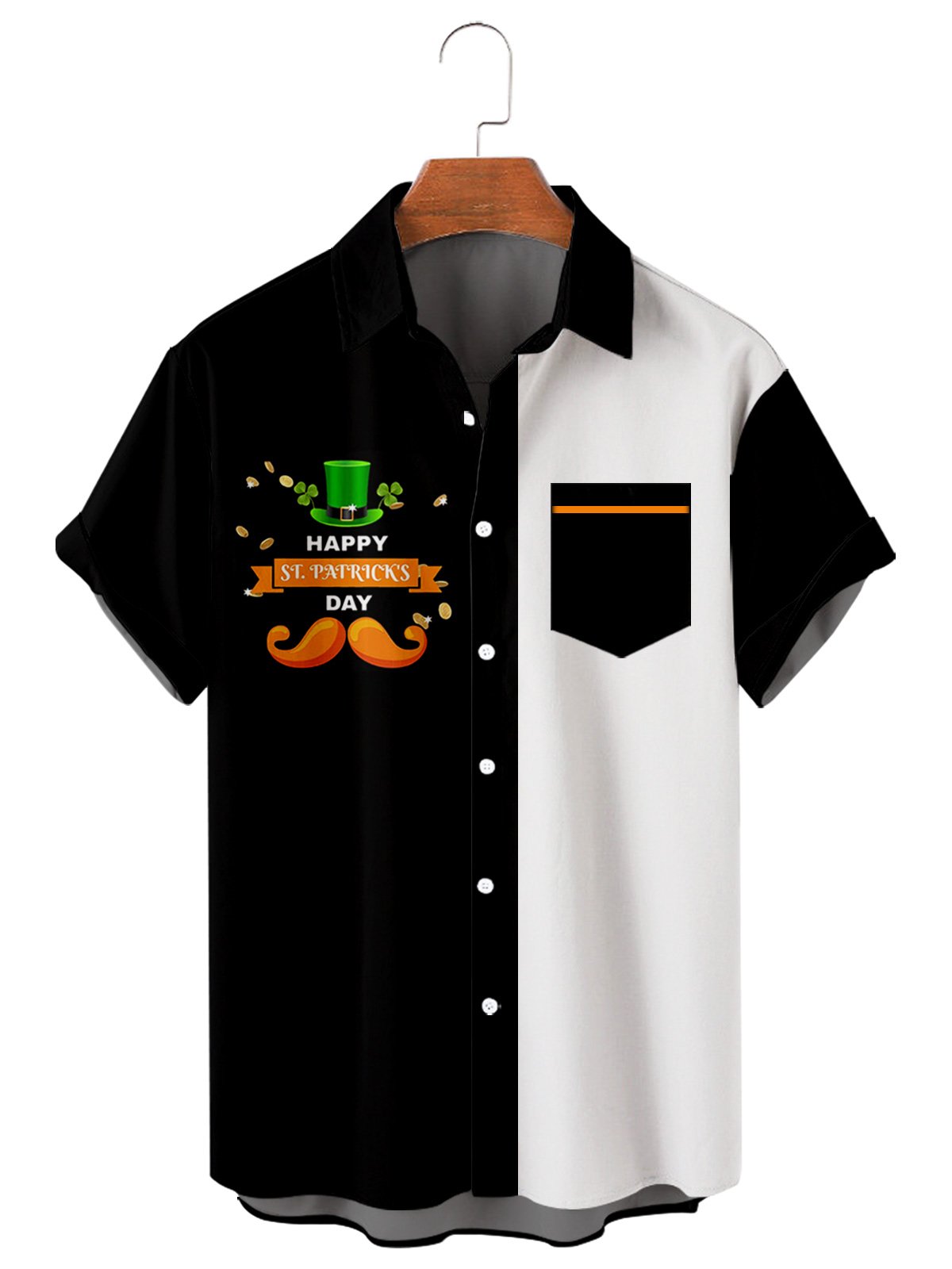 St. Patrick's Day Loose Casual Men's Large Short Sleeve Shirt