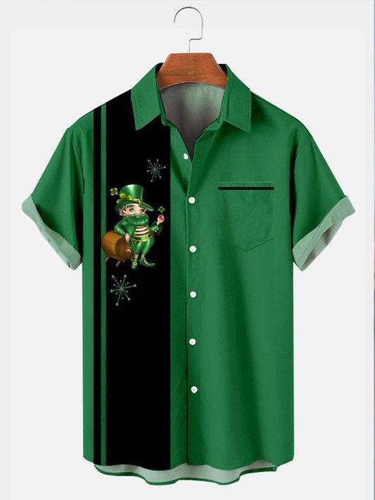 Simple St. Patrick's Day Color Blocking Men's Large Shirt