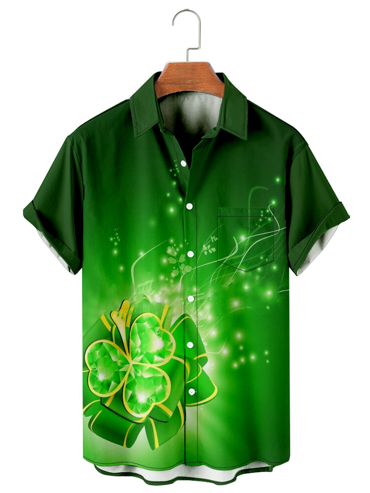 St Patrick's Clover Print Men's Large Shirt