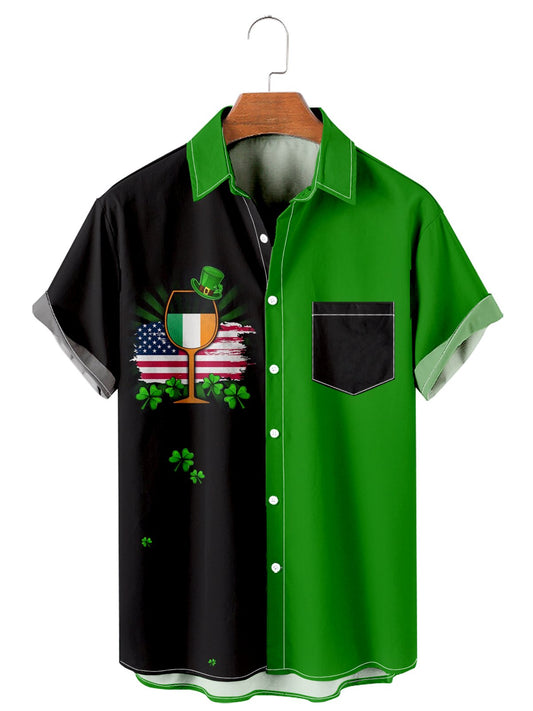 St. Patrick's Day casual loose men's plus size short-sleeved