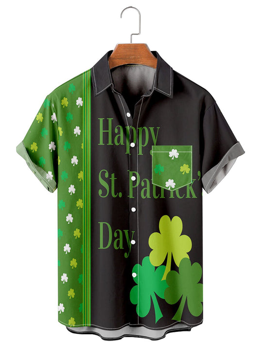 St. Patrick's Day Simple Stitching Men's Shirt