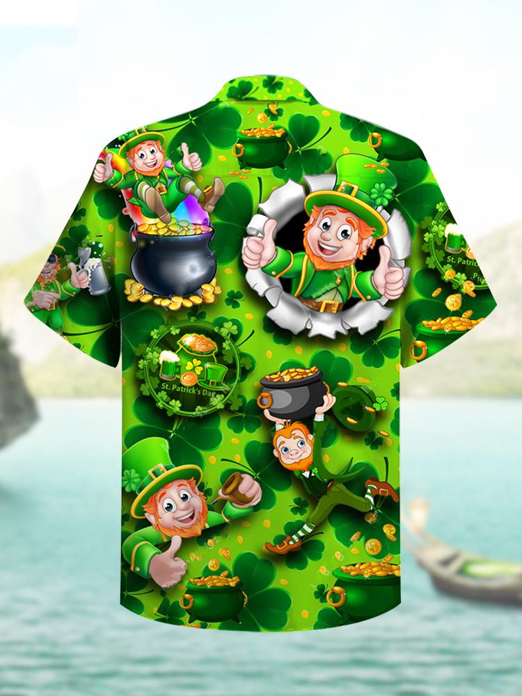 St. Patrick's Day Casual Men's Large Short Sleeve Shirt