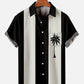 Stripe Coconut Tree Print Beach Shirt