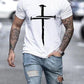 Men's Cross Print Jesus Christian Casual T-shirt