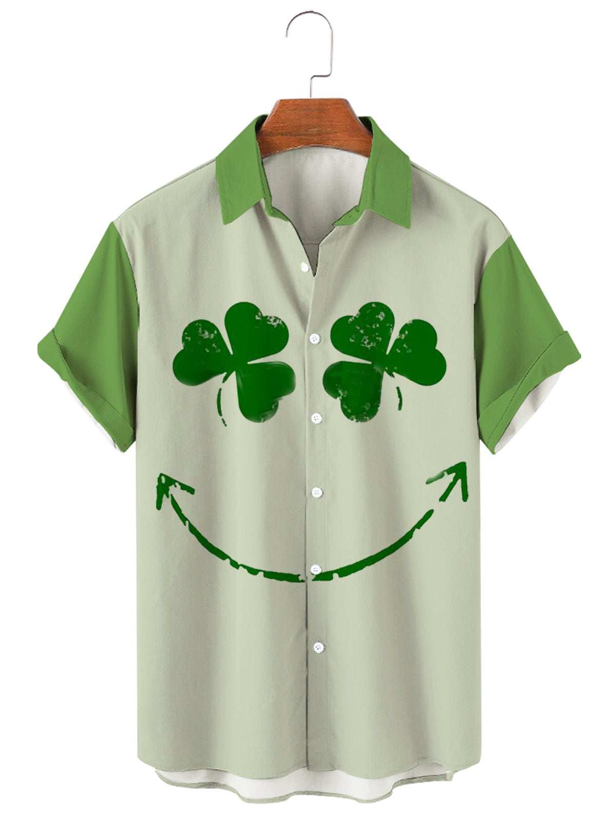 St. Patrick's Day Casual Loose Men's Large Short Sleeve Shirt