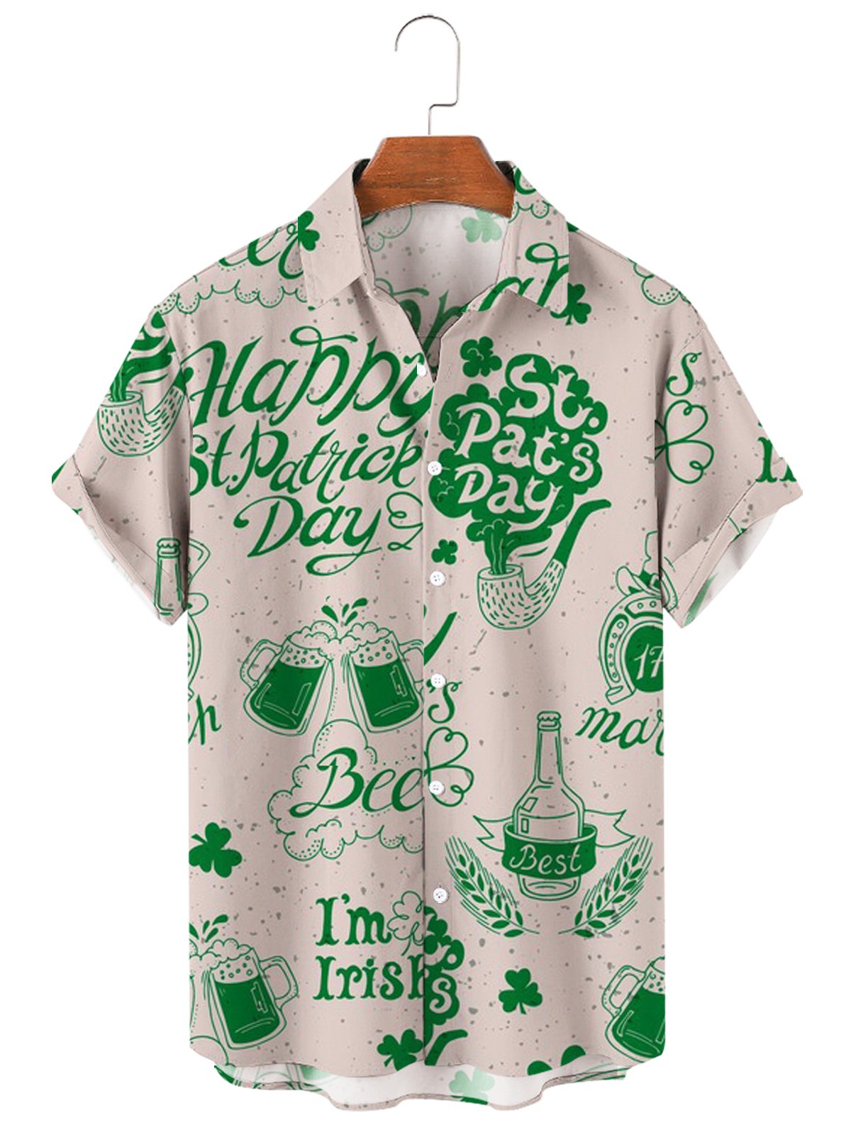 St. Patrick's Day Printed Men's Large Shirt