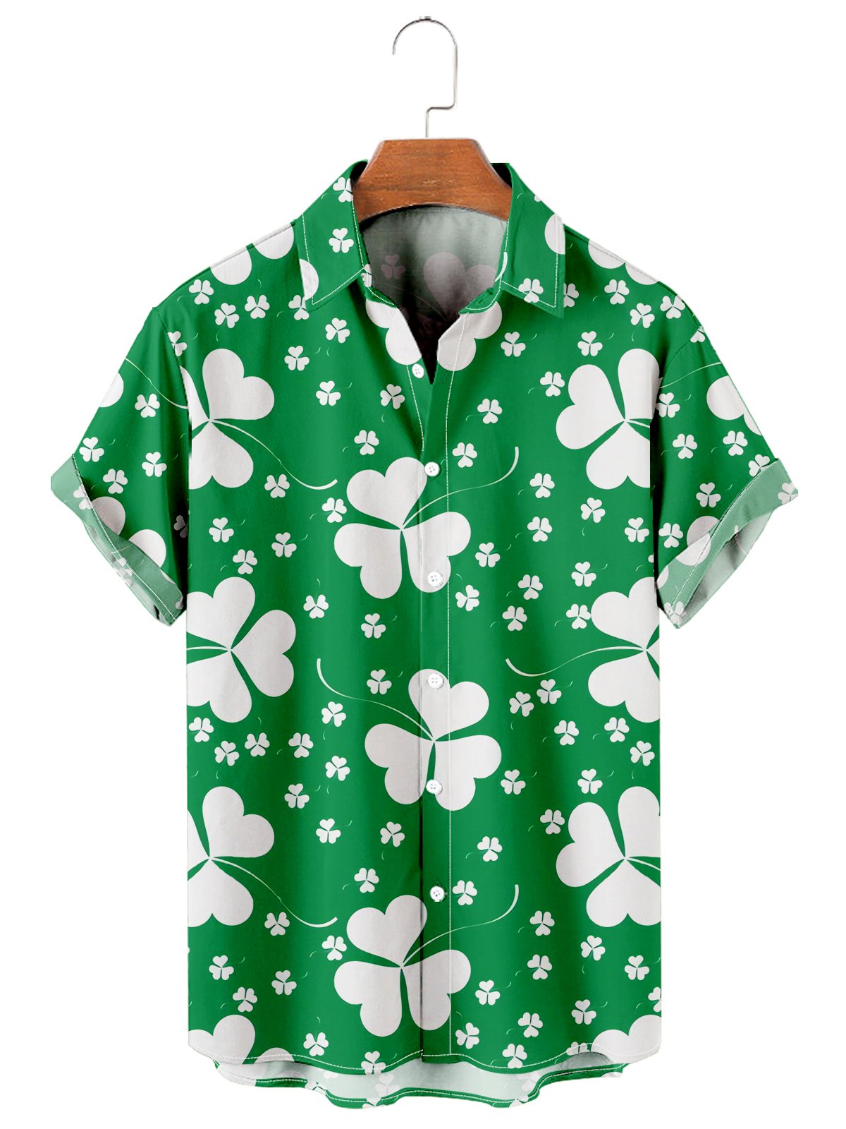 St. Patrick's Day casual loose men's plus size short-sleeved Shirt