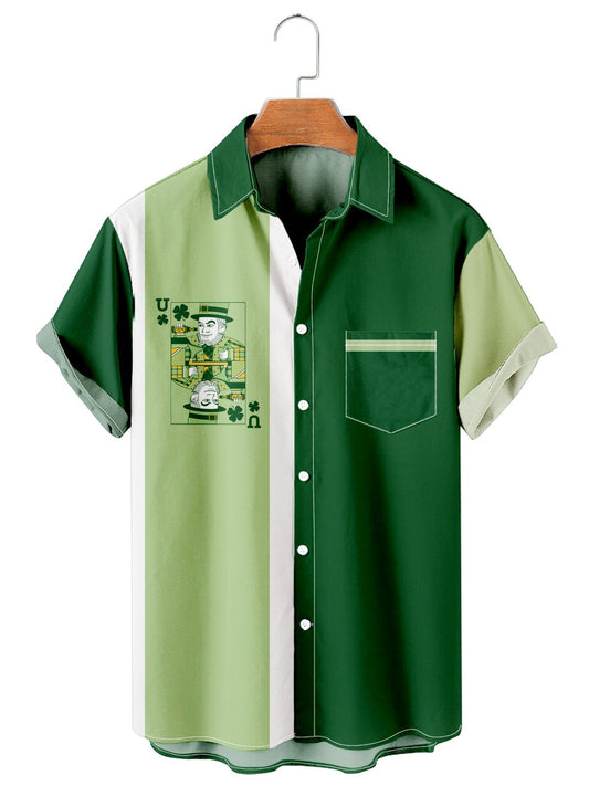 Simple St. Patrick's Day Poker Men's Large Shirt