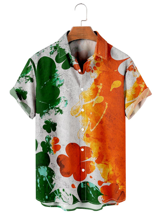 St. Patrick's Day casual loose men's plus size short-sleeved