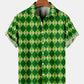 St. Patrick's Day Lingge Casual Dress Up Men's Plus Size Short Sleeve