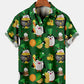St. Patrick's Day Penguin Casual Loose Men's Large Short Sleeve Shirt