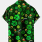 St. Patrick's Day Clover Rainbow Casual Men's Large Short Sleeve Shirt