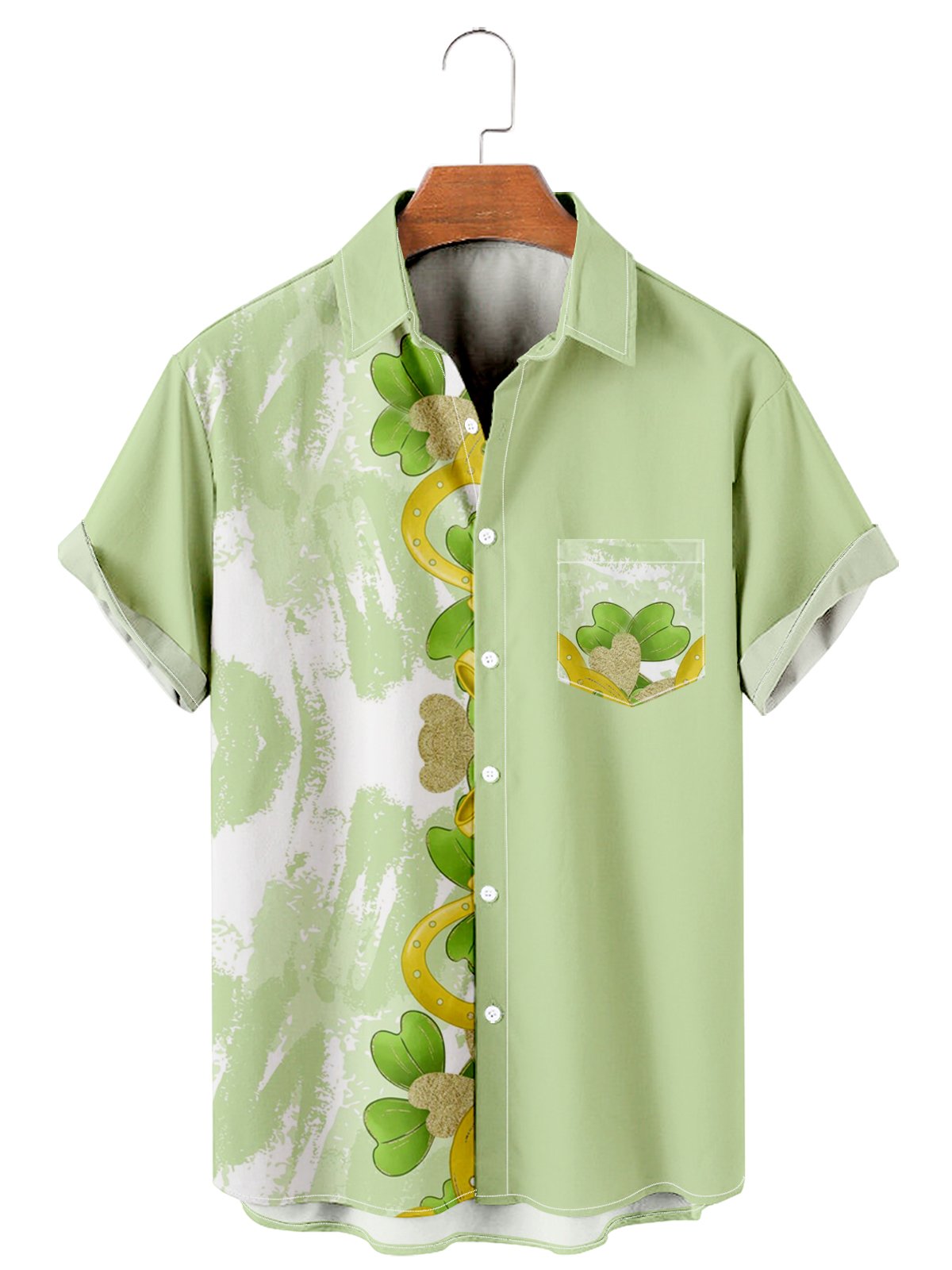 St. Patrick's Day casual loose men's plus size short-sleeved