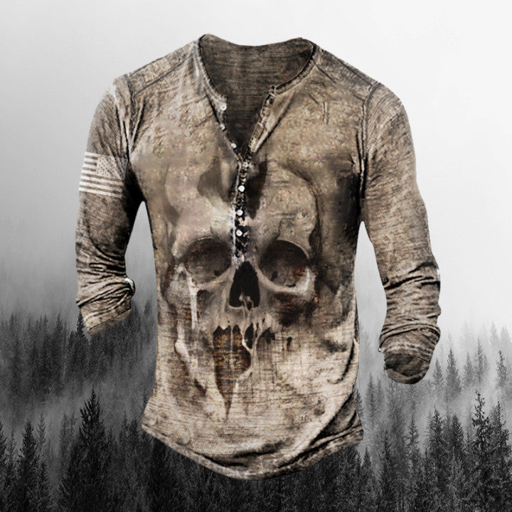 Men's Retro Comfortable Skull Long Sleeve
