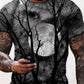 Men's  Tee T shirt Shirt 3D Print Graphic Prints Moon Print Short Sleeve Halloween Tops Casual Designer Big and Tall Blue Purple Gray / Summer