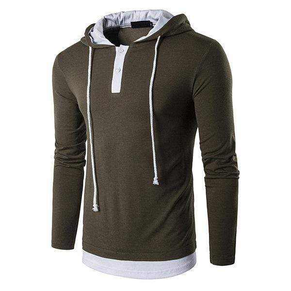 Men's False Two Pieces Hooded T-Shirt