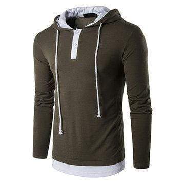 Men's False Two Pieces Hooded T-Shirt