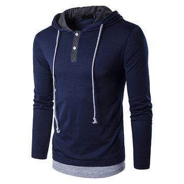 Men's False Two Pieces Hooded T-Shirt