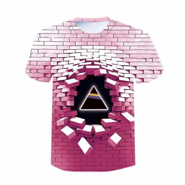 New Men's T shirt 3D Print Graphic Optical Illusion Plus Size Short Sleeve Casual Tops