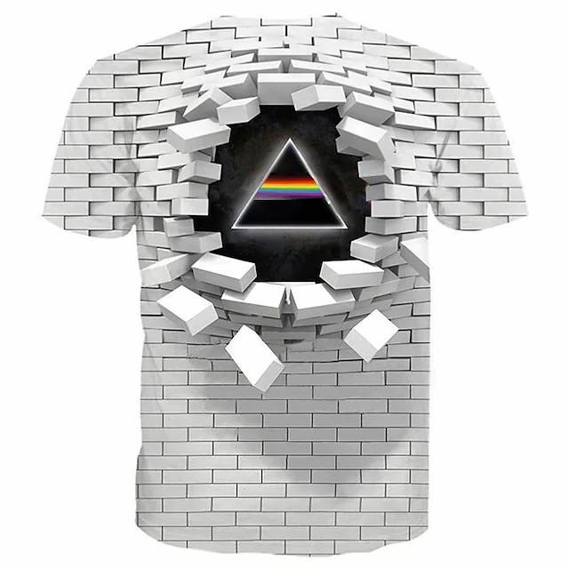 New Men's T shirt 3D Print Graphic Optical Illusion Plus Size Short Sleeve Casual Tops