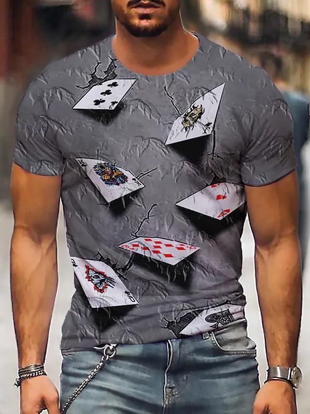 New Men's T shirt 3D Print Graphic Short Sleeve Daily Tops Round Neck