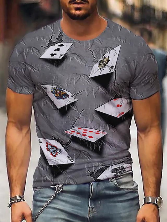 New Men's T shirt 3D Print Graphic Short Sleeve Daily Tops Round Neck