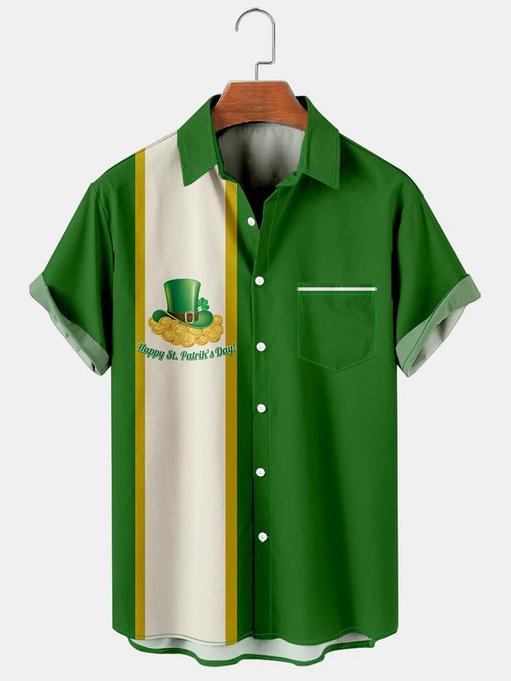 Simple St. Patrick's Day Stitching Men's Large Shirt