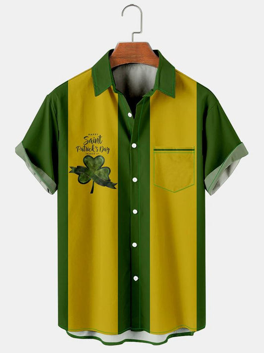 Simple St. Patrick's Day Color Blocking Men's Large Shirt