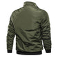 Men ' s Military Bomber Jackets Men Casual Solid Zipper Pilot Jacket New Thin Stand Collar Male Coat Slim Fit