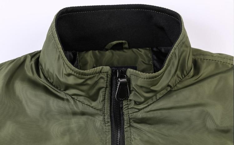 Men ' s Military Bomber Jackets Men Casual Solid Zipper Pilot Jacket New Thin Stand Collar Male Coat Slim Fit