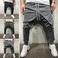 Pants Solid Color Double Layer Baggy Men Pant