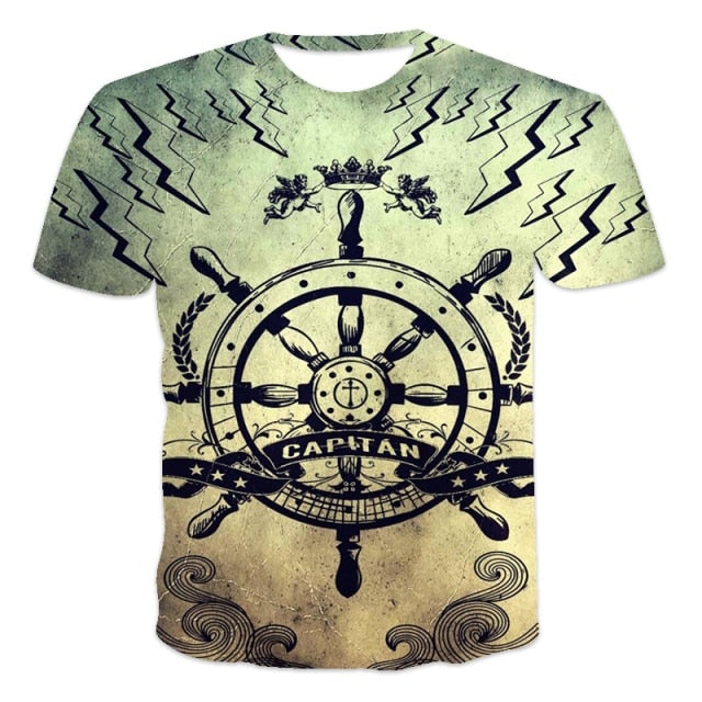 Men 3D Tees New Men's Summer 3D Printed Compass T-Shirt Hip-Hop Style Large Size T-Shirt Cross Style Short Sleeve Clothing