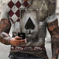 Men 3D Tees Casual Round Neck Short Sleeve  Playing Cards Printing