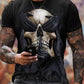 Men 3D Tees Casual Round Neck Short Sleeve  Playing Cards Printing