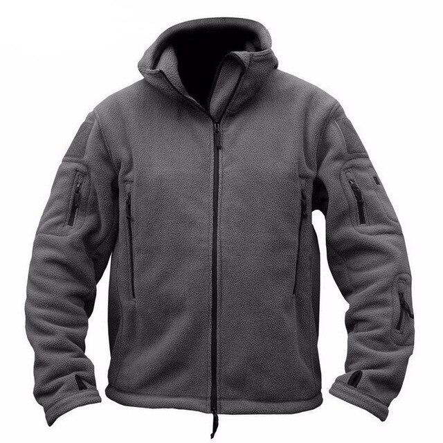 Military Fleece Tactical Jacket Solid Casual Hooded Jacket Army Zipper Coat Outdoor Thermal Ventilation Sports Polar Clothes