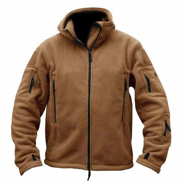 Military Fleece Tactical Jacket Solid Casual Hooded Jacket Army Zipper Coat Outdoor Thermal Ventilation Sports Polar Clothes