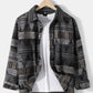 Mens Cotton Vintage Ethnic Print Lapel Casual Relaxed Fit Button Shirts