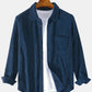 Mens Plain Style Corduroy Solid Color Casual Long Sleeve Shirts SKUD63857