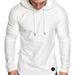 Mens Irregular Hem Hooded Striped Fold Raglan Sleeve O-neck Solid Color Casual Sweatshirt SKU984185