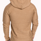 Mens Irregular Hem Hooded Striped Fold Raglan Sleeve O-neck Solid Color Casual Sweatshirt SKU984185