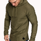 Mens Irregular Hem Hooded Striped Fold Raglan Sleeve O-neck Solid Color Casual Sweatshirt SKU984185