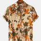 Mens Vintage Floral Oil Printting Short Sleeve Shirts