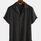 Mens Cotton Light Breathable Solid Color Revere Shirt