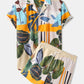 Mens Tropical Floral & Leaf Print Casual Light Designer Loungewear