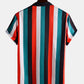 Men Colorful Stripe Printed Holiday Casual Shirt