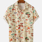 Mens Colorful Element Mushroom Pattern Print Loose Light Short Sleeve Shirts